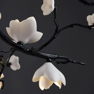 Lustra Suspension Lampe Arbre Noir et Cuivre avec Fruits Sauvages