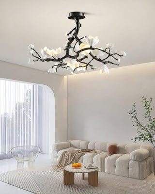 Lustra Suspension Lampe Arbre Noir et Cuivre avec Fruits Sauvages