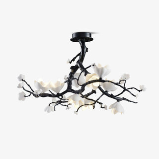 Lustra Suspension Lampe Arbre Noir et Cuivre avec Fruits Sauvages