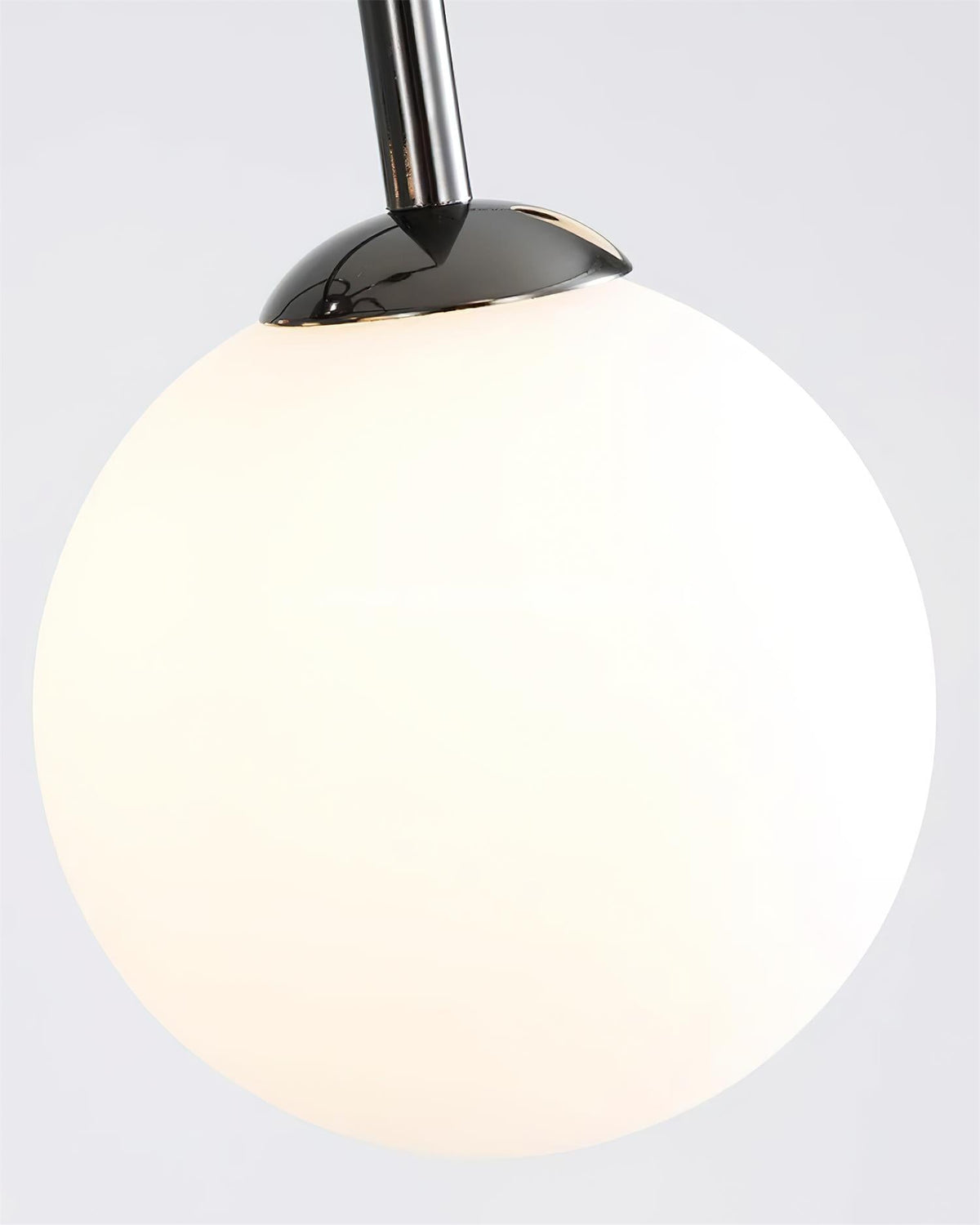 Chandelier Black Metal Arches Glass Globes Minimalist-Neutral Decor