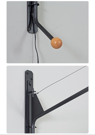 Black Long Arm Wall Lamp-Neutral Decor