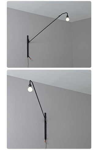 Black Long Arm Wall Lamp-Neutral Decor