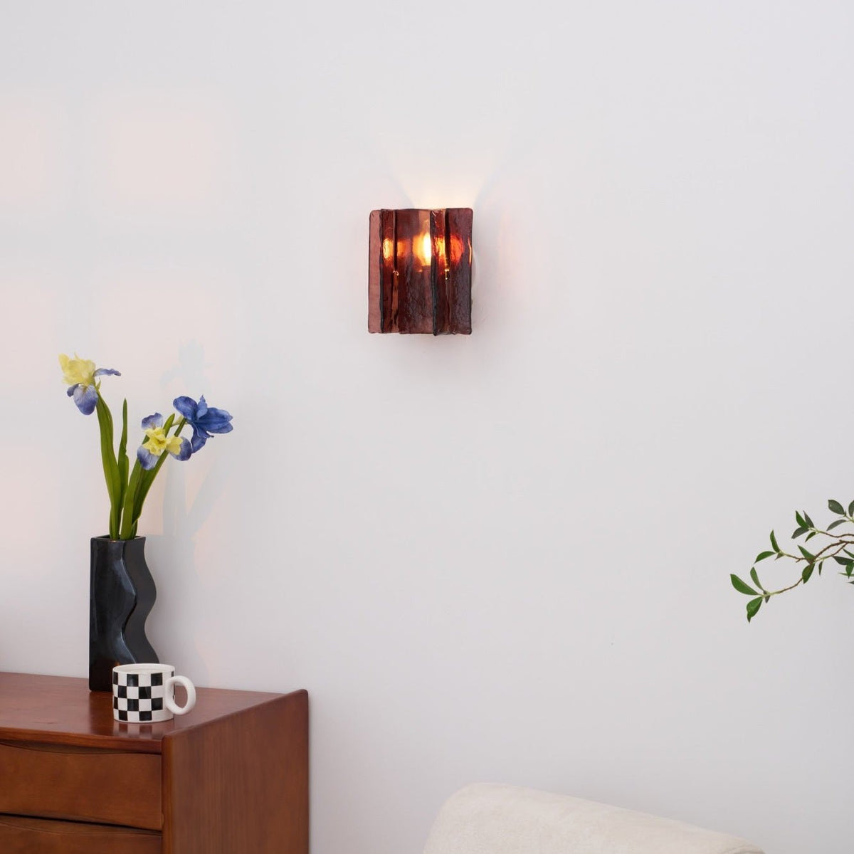Galene Applique Murale en Laiton Et Verre Transparent