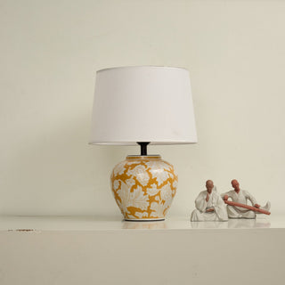Blazing Blossom Ceramic Table Lamp-Neutral Decor