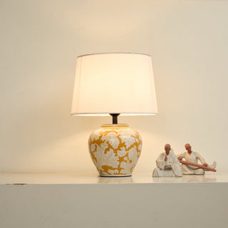 Blazing Blossom Ceramic Table Lamp-Neutral Decor