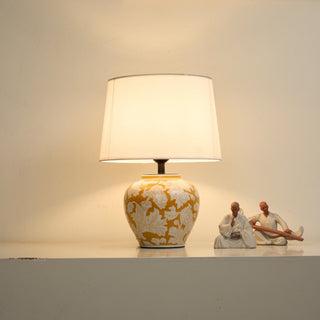 Blazing Blossom Ceramic Table Lamp-Neutral Decor