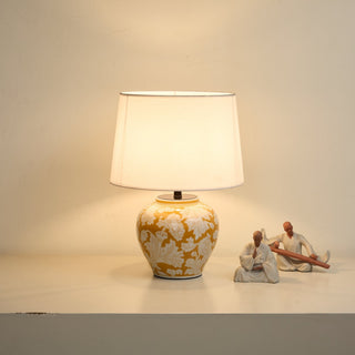 Blazing Blossom Ceramic Table Lamp-Neutral Decor