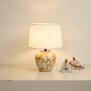 Blazing Blossom Ceramic Table Lamp-Neutral Decor