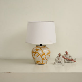 Blazing Blossom Ceramic Table Lamp-Neutral Decor