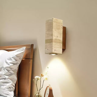 Celore Cylindre-Bois Travertin Luminaire Mural