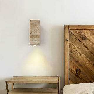 Celore Cylindre-Bois Travertin Luminaire Mural