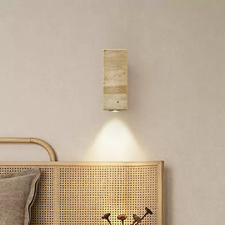 Celore Cylindre-Bois Travertin Luminaire Mural