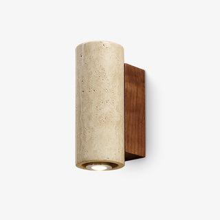 Celore Cylindre-Bois Travertin Luminaire Mural