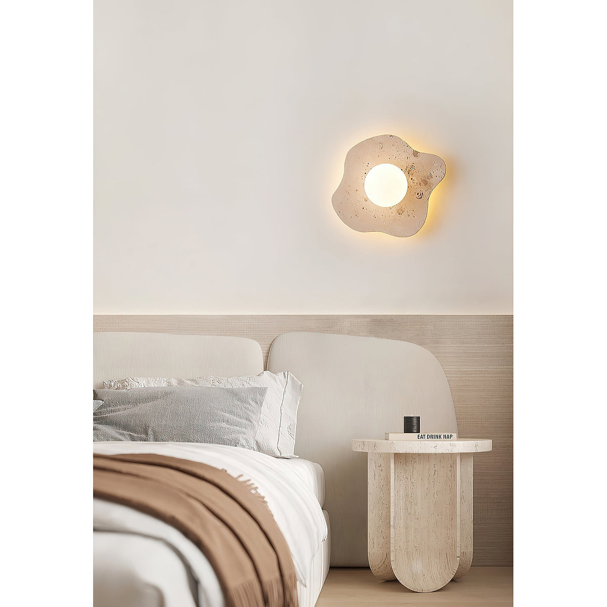Tinduvyj Moderne Minimaliste Travertin Verre Applique Murale