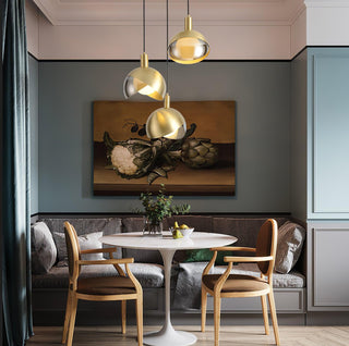 Solara Suspension Demi Dôme Globe Mid Century