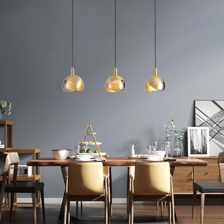 Solara Suspension Demi Dôme Globe Mid Century