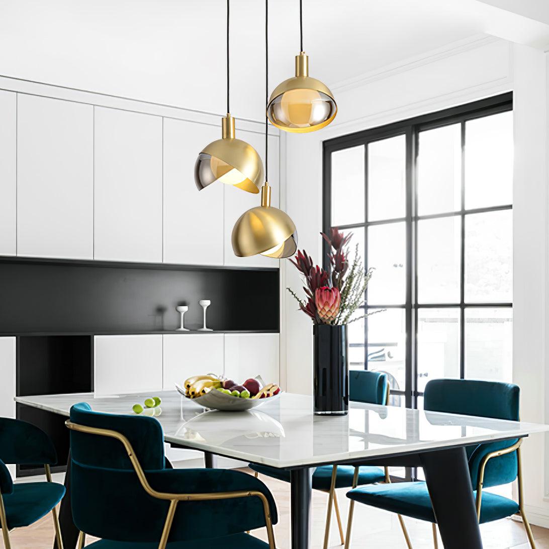 Emilenna Suspension Demi Dôme Globe Mid Century