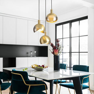 Solara Suspension Demi Dôme Globe Mid Century