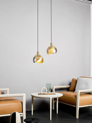 Solara Suspension Demi Dôme Globe Mid Century