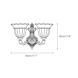 Sifuvyd Luxe Fleur Laiton Verre Métal Applique Murale