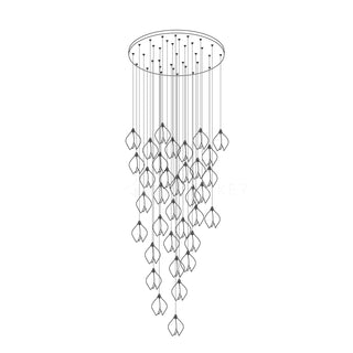 Lustra Suspension Lampe Céramique Florale Blanche
