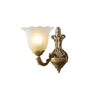 Sifuvyd Luxe Fleur Laiton Verre Métal Applique Murale