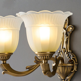 Sifuvyd Luxe Fleur Laiton Verre Métal Applique Murale