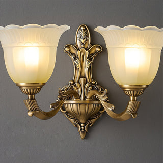 Sifuvyd Luxe Fleur Laiton Verre Métal Applique Murale