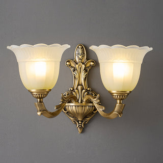 Sifuvyd Luxe Fleur Laiton Verre Métal Applique Murale