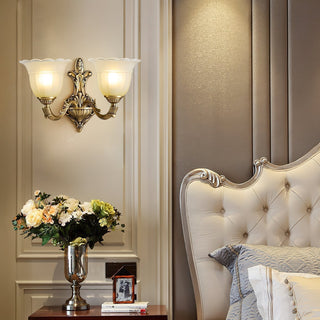 Sifuvyd Luxe Fleur Laiton Verre Métal Applique Murale