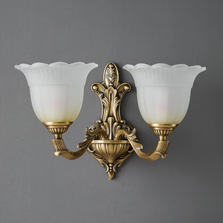 Sifuvyd Luxe Fleur Laiton Verre Métal Applique Murale