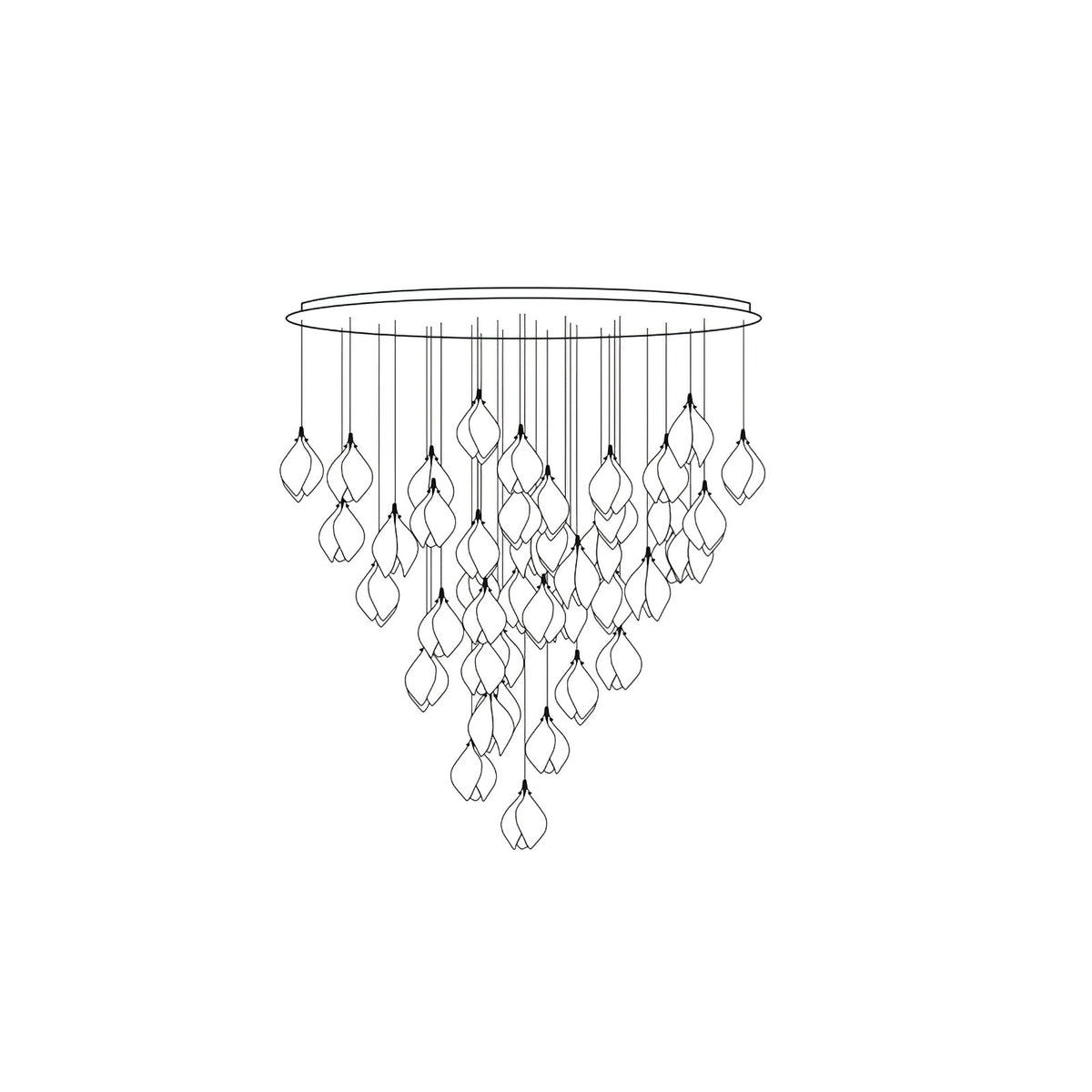 Galiel Suspension Lampe Céramique Florale Blanche
