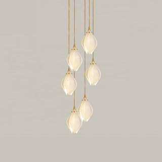 Lustra Suspension Lampe Céramique Florale Blanche
