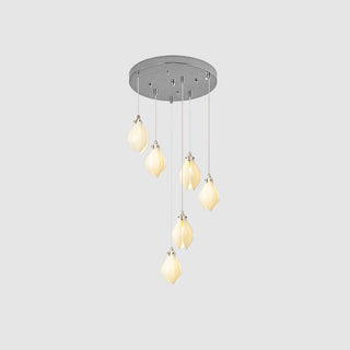 Lustra Suspension Lampe Céramique Florale Blanche