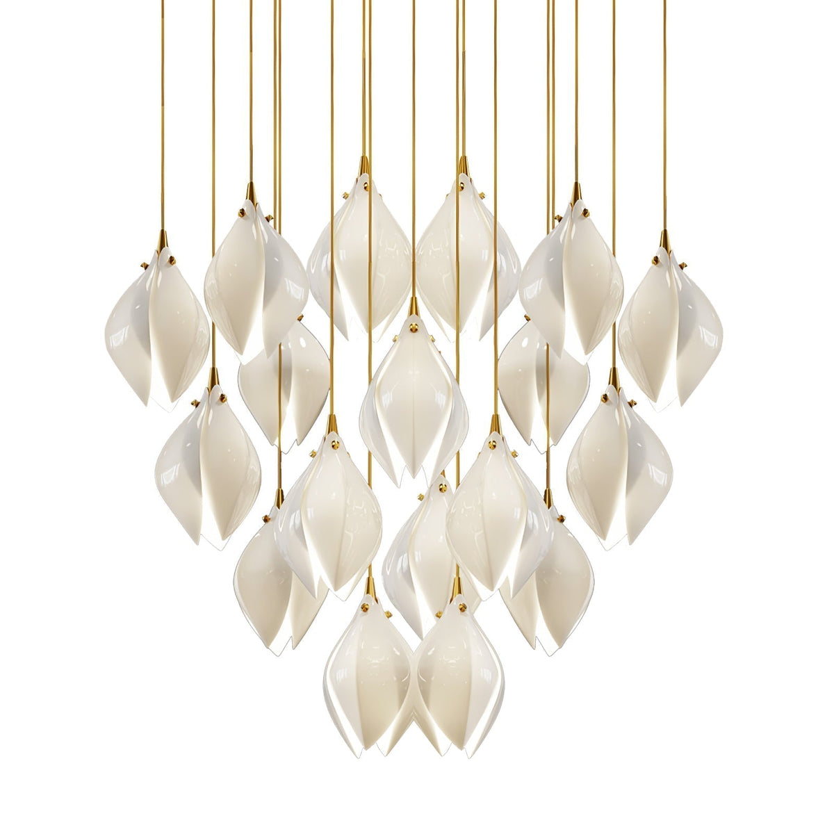 Galiel Suspension Lampe Céramique Florale Blanche