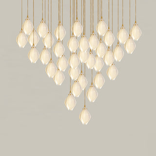 Lustra Suspension Lampe Céramique Florale Blanche