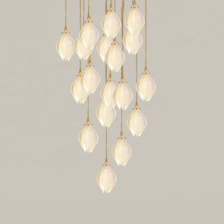 Lustra Suspension Lampe Céramique Florale Blanche