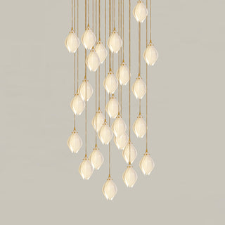 Lustra Suspension Lampe Céramique Florale Blanche