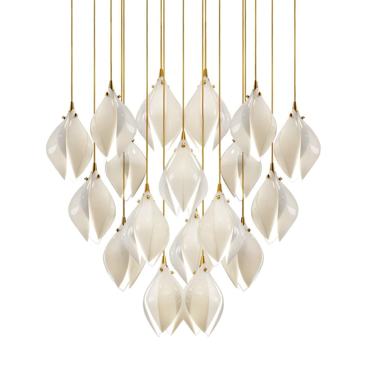 Galiel Suspension Lampe Céramique Florale Blanche