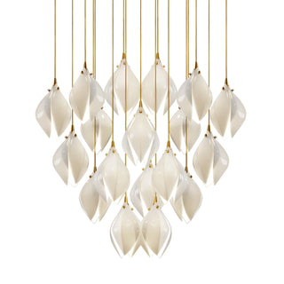 Lustra Suspension Lampe Céramique Florale Blanche