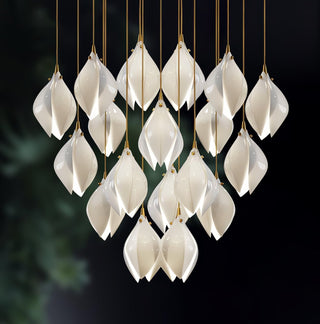 Lustra Suspension Lampe Céramique Florale Blanche