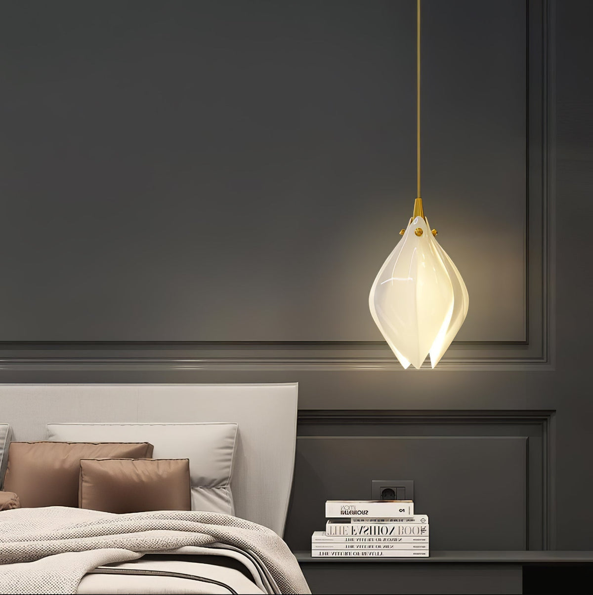 Galiel Suspension Lampe Céramique Florale Blanche