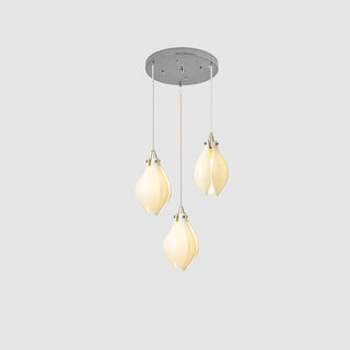Lustra Suspension Lampe Céramique Florale Blanche
