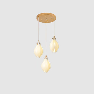 Lustra Suspension Lampe Céramique Florale Blanche