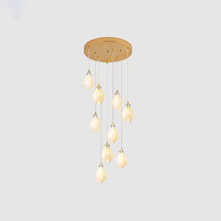 Lustra Suspension Lampe Céramique Florale Blanche