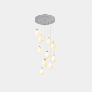 Lustra Suspension Lampe Céramique Florale Blanche