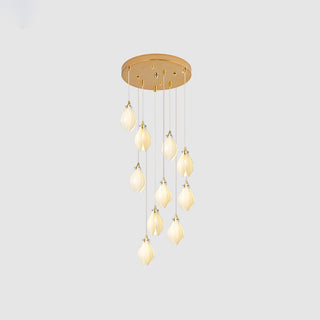 Lustra Suspension Lampe Céramique Florale Blanche