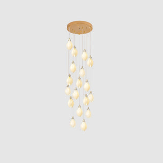 Lustra Suspension Lampe Céramique Florale Blanche