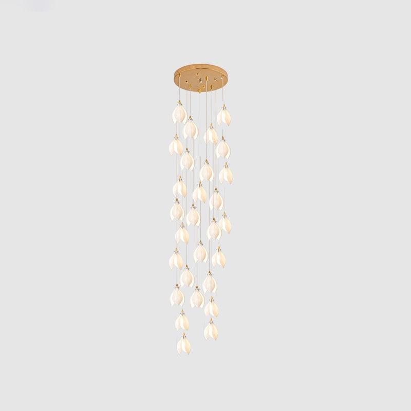 Galiel Suspension Lampe Céramique Florale Blanche
