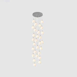 Lustra Suspension Lampe Céramique Florale Blanche